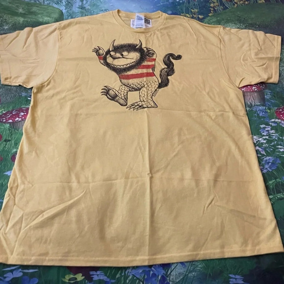 Moishe Sketch Where The Wild Things Are T-Shirt, Banana Yellow, XL, NWOT - Picture 5 of 11